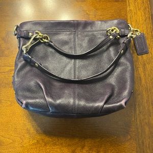 Coach pebbled leather plum color Brooke purse medium size 14142